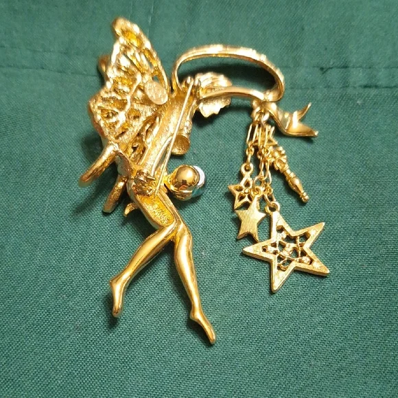 Kirks Folly Gold Fairy Brooch with Star Accents - Picture 2 of 5